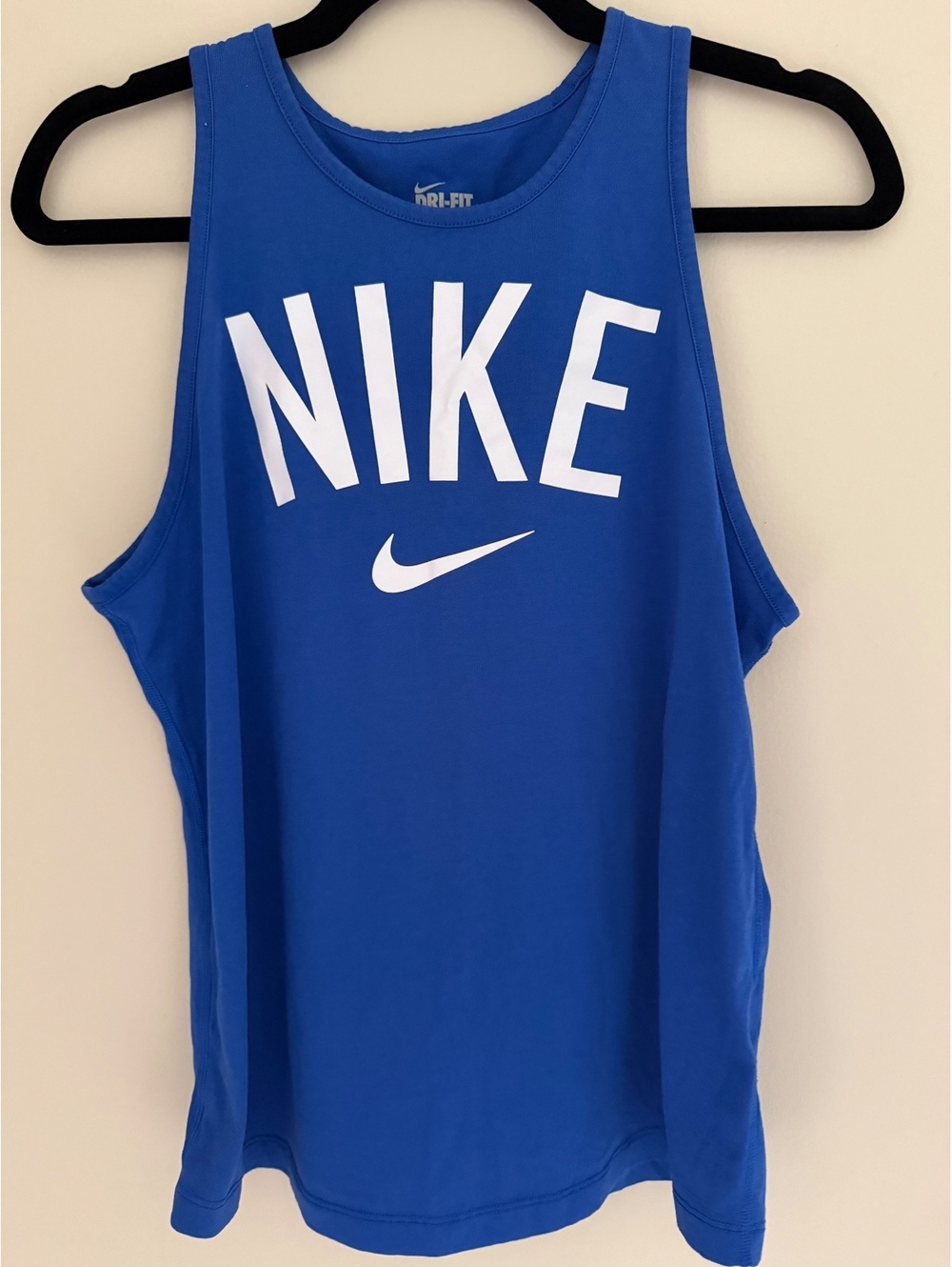 S Nike loose fit/Dri-fit tank, royal blue/white